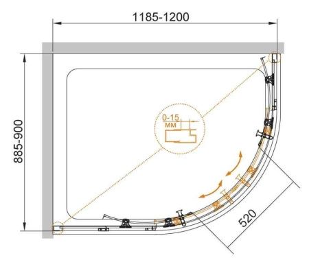 Душевой уголок Cezares ECO ECO-O-RH-2-120/90-C-Cr 120х90 стекло прозрачное профиль хром без поддона