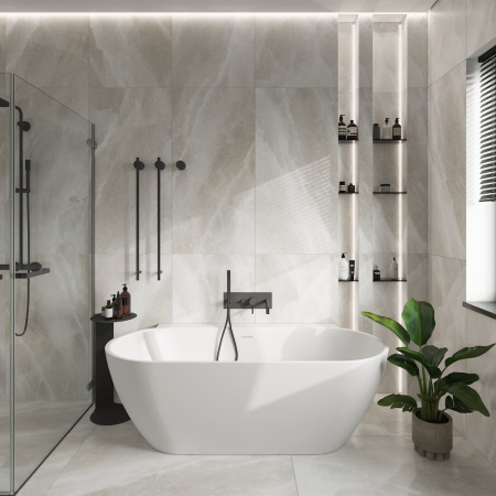 Ванна акриловая Teymi Aina T130119 170х80 пристенная овальная с ножками