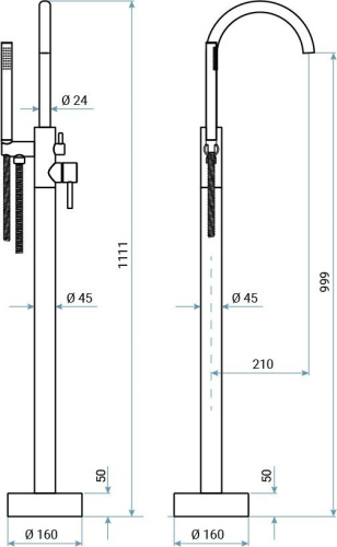 Смесители Emmevi Piper 45030/CR напольный хром - фото 2
