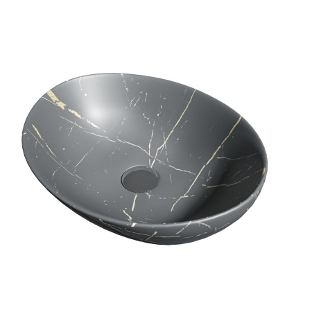 Раковина из сантехнического фарфора Teymi Lori T50486 41х34 накладная цвет серый без отверстий под смеситель