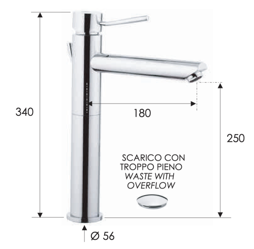 Смеситель Remer Minimal N10LXL на раковину хром - фото 2