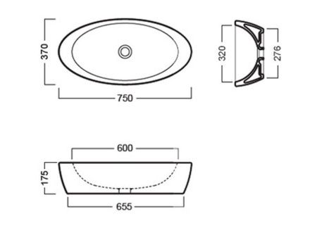 Раковина из сантехнического фаянса Hatria NIDO Y0R201 80х40 накладная цвет белый