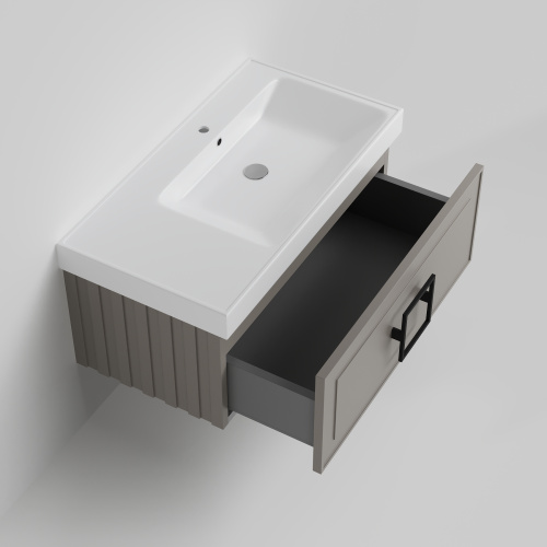 Тумба с раковиной La Fenice CUBO NFNC-01-CUB-C-90-3-90R 91х36х49 подвесная цвет бежевый - фото 2