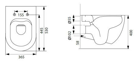 Чаша унитаза подвесная Allen Brau Reality 4.32006.AN цвет черный без сиденья безободковая каскадный смыв