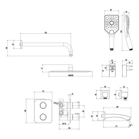 Душевая система LeMark Yeti LM7842C встраиваемая в стену цвет хром с термостатом