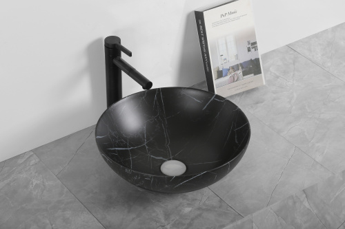 Раковина Cerutti SPA 40 см CR3301MMB1 накладная цвет мрамор матовый черный