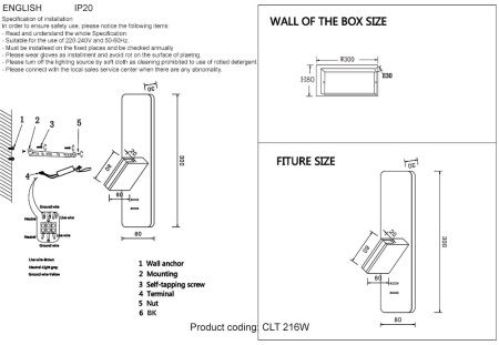 Светильник настенный Crystal Lux CLT 216W CLT 216W BL