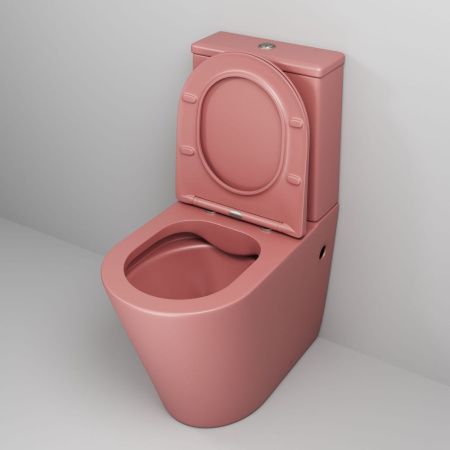 Унитаз напольный с бачком Grossman Color GR-4480PIMS розовый с сиденьем безободковый каскадный смыв