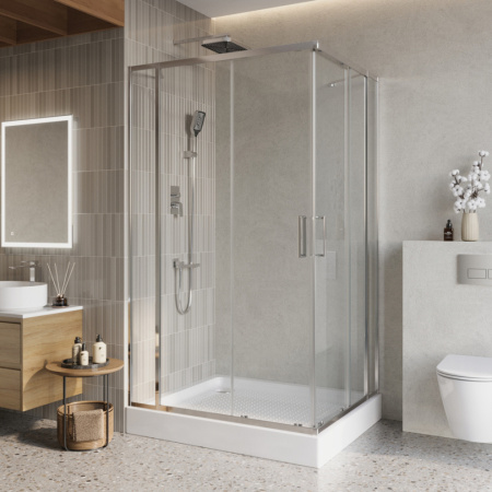 Душевой уголок BelBagno LUCE LUCE-AH-22-145/120-C-Cr стекло прозрачное 6 мм