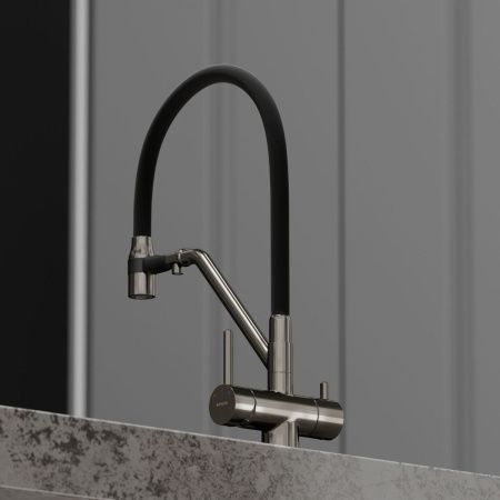 Смеситель для кухни Sancos Dora SC4003GG на мойку вороненая сталь