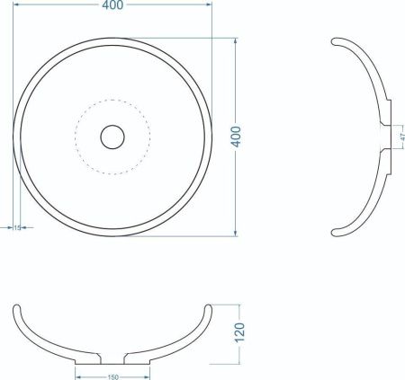 Раковина из искусственного камня Uperwood Sfera 291020213 40х40 накладная цвет серый
