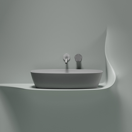 Раковина из сантехнического фарфора Ceramica Nova ELEMENT CN6049MSG 60х38 накладная цвет серый матовый без отверстий под смеситель