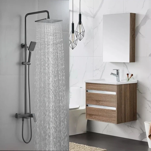 Душевая стойка Shevanik S8936H настенная цвет черный - фото 4