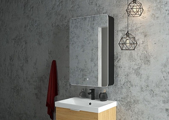 Зеркало-шкаф Art&Max LECCE AM-Lec-560-850-1D-L-DS-F-Nero 57х15х86 подвесной цвет черный матовый Зеркало-шкаф Art&Max LECCE AM-Lec-560-850-1D-L-DS-F-Nero 57х15х86 подвесной цвет черный матовый