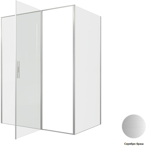 Душевой уголок Allen Brau Priority 3.31038.BA + 3.31047.BA 160х100 стекло прозрачное профиль серебро брашированное без поддона - фото 4