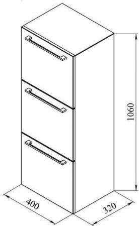 Шкаф De Aqua Кубика 00167073 40х110 подвесной