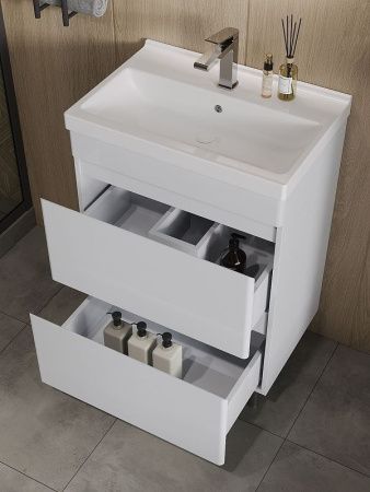 Тумба с раковиной Orange TOPLINE-Lyon TLNF60+RA 60х40 напольная цвет белый