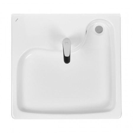 Раковина из сантехнического фарфора Santek Клио 1WH501784 60х50 над стиральной машиной цвет белый