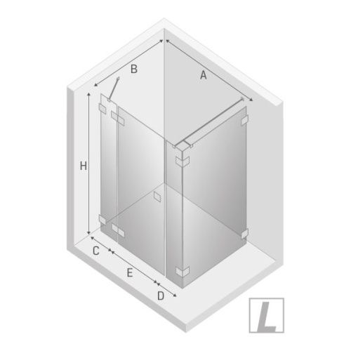 Душевой уголок New Trendy EVENTA Chrome EXK-4563 150х90 стекло прозрачное профиль хром без поддона - фото 3