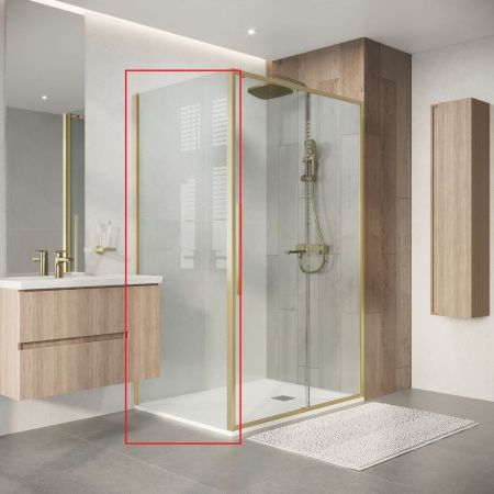 Боковая стенка Niagara Nova NG-A90SG-34 90х195 стекло прозрачное профиль золото