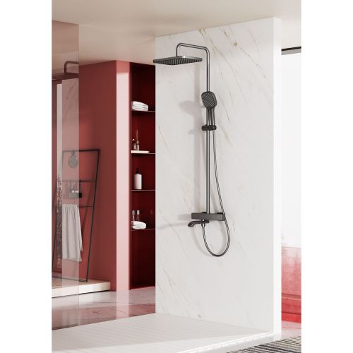 Душевая стойка Raglo R22.26.09 настенная цвет графит - фото 3