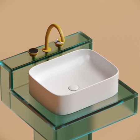 Раковина из сантехнического фарфора Ceramica Nova ELEMENT CN6052MW 50х40 накладная цвет белый