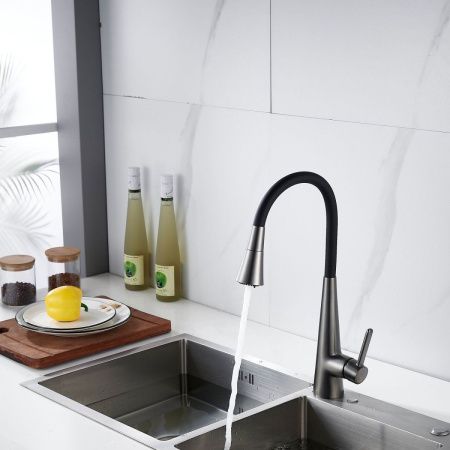 Смеситель для кухни Rose R213T на мойку оружейная сталь