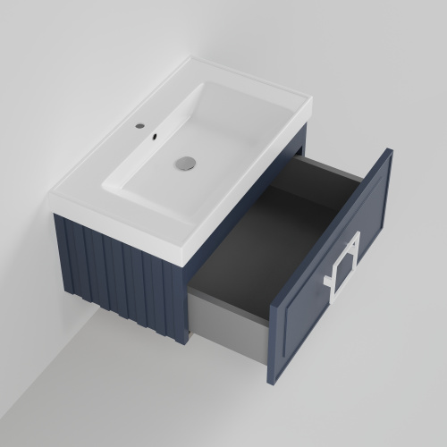 Тумба с раковиной La Fenice CUBO NFNC-01-CUB-BG-80-2-80 90х36х49 подвесная цвет синий - фото 2