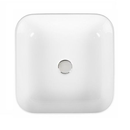 Раковина из сантехнического фарфора Bond Cube S57-380 40х40 накладная цвет белый без отверстий под смеситель