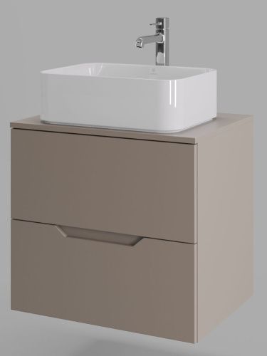 Тумба с раковиной Orange Line Li-60TuLMDF+B02-460W 60х50 подвесная цвет бежевый