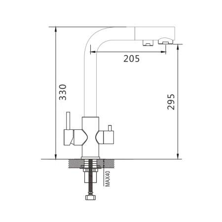 Смеситель для кухни Shevanik S328L на мойку сатин