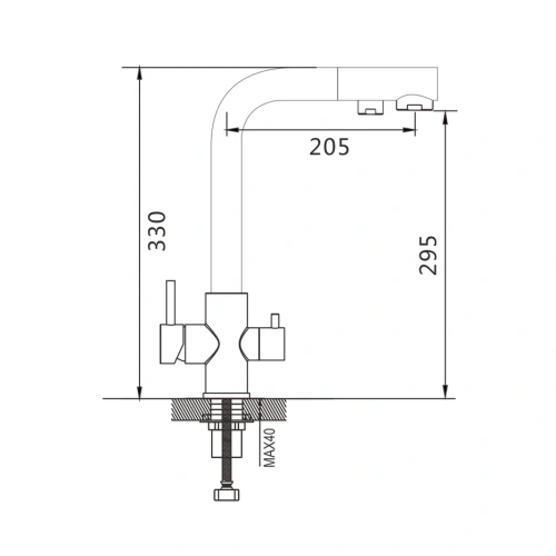 Смеситель для кухни Shevanik S328T на мойку оружейная сталь - фото 3