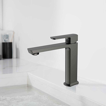 Смеситель Vincea Next VBF-1N1GM на раковину вороненая сталь