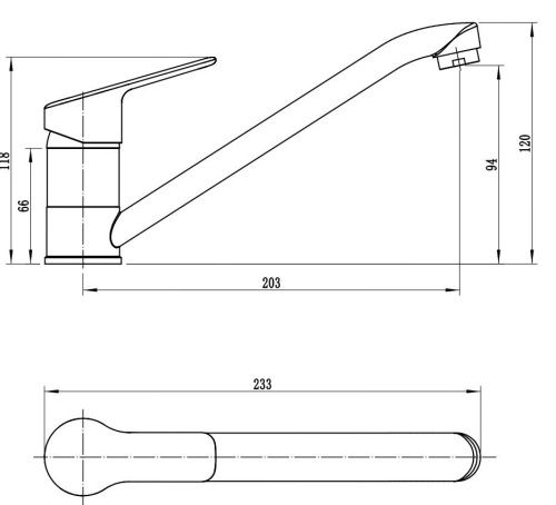 Смеситель для кухни Voda Wave WA05 на мойку хром - фото 3