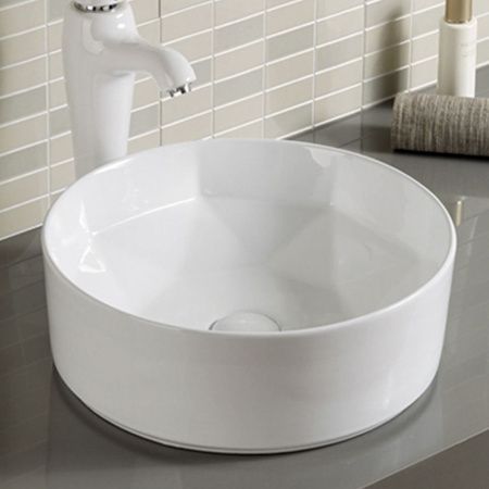 Раковина из сантехнического фарфора Melana A460-803 40х40 накладная цвет белый без отверстий под смеситель