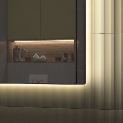 Зеркало с подсветкой Vigo Quadro 146 100х100 подвесное - фото 3