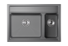 Кухонная мойка Granula Kitchen Space 7302, АЛЮМИНИУМ 75х50 цвет серый поверхность матовая