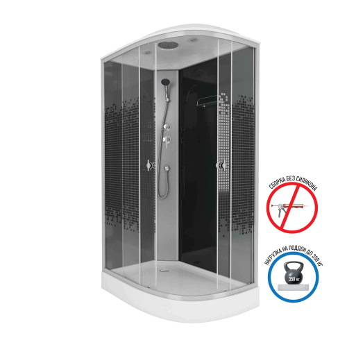 Душевая кабина Niagara Eco 45121453R 120х80 асимметричная с крышей