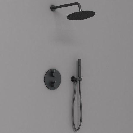 Душевая система Vincea VSFW-101TMB встраиваемая в стену цвет черный с термостатом