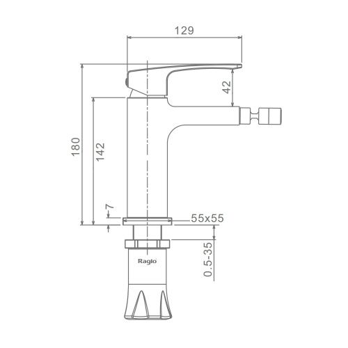 Смеситель Raglo R01 R01.50.09 на биде графит - фото 2