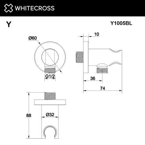 Шланговое подключение Whitecross Y black Y1005BL - фото 2