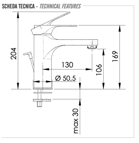 Смеситель Remer Class Line L10L на раковину хром - фото 2