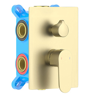 Смеситель для ванны Aquatek Оберон AQ1247BG встраиваемый в стену золото без термостата