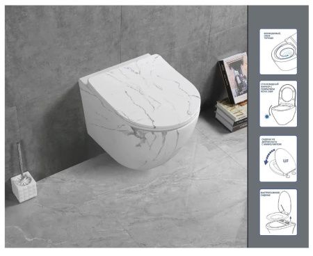 Унитаз подвесной Cerutti SPA CT9532 черный с сиденьем микролифт безободковый смыв торнадо