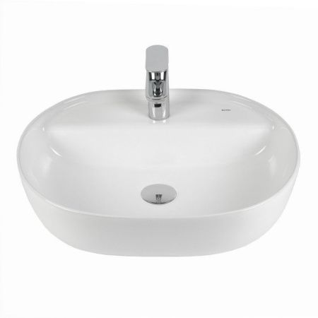 Раковина из сантехнического фарфора Bond Oval S01-500 50х40 накладная цвет белый 1 отверстие под смеситель
