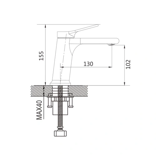 Смеситель Shevanik S8301T на раковину оружейная сталь - фото 3