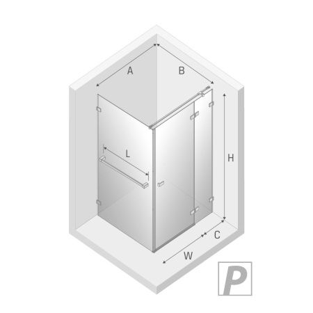 Душевой уголок New Trendy AVEXA White EXK-2798 90х80 стекло прозрачное профиль белый без поддона