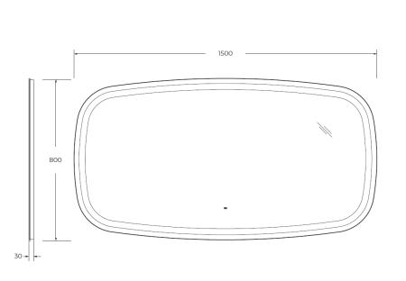 Зеркало с подсветкой Cezares MOLVENO CZR-SPC-MOLVENO-1500-800-MOV 150х80 подвесное