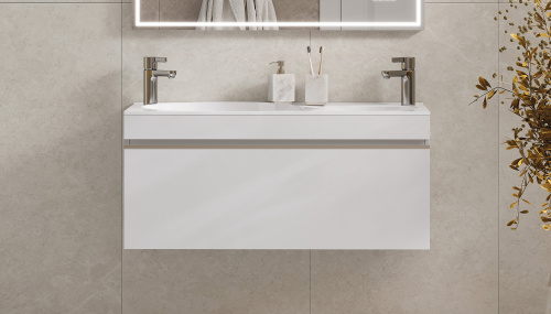 Тумба под раковину Velvex OTTO tpOTT.100-21.11 99х45х52 подвесная цвет белый - фото 2