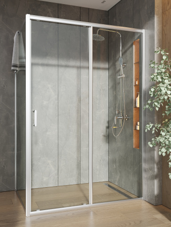 Душевой уголок Orange E23-13090TCR 130х89 стекло прозрачное профиль хром глянцевый без поддона